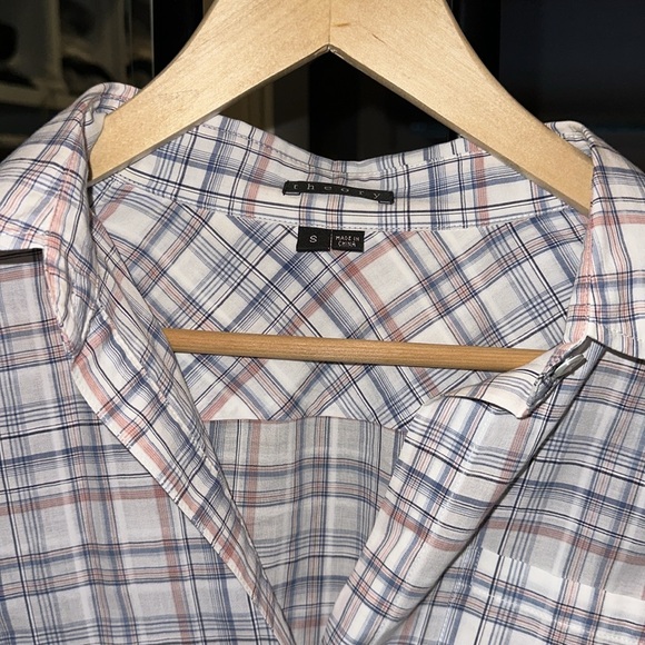 Theory size small women’s button down - pink and blue - Picture 2 of 4